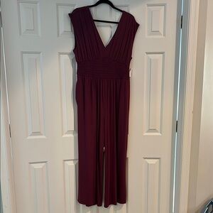Elegant Plum/Wine Sleeveless Jumpsuit
